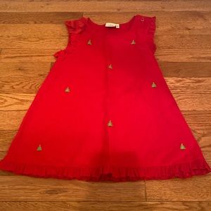 Luigi Red Corduroy Christmas Tree Dress 3T